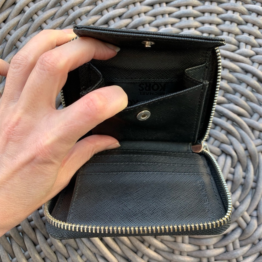 SOLD Michael Kors Square Wallet Black - Picture 4 of 8